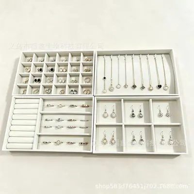 Large-Size Cross-Border Hot-Selling Jewelry Box Set Display Storage Organizer with Ring and Earring Compartments