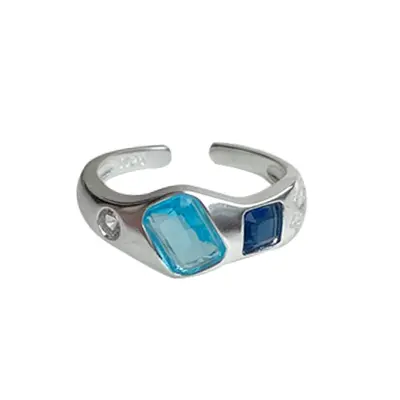 Lanzi 925 Silver Women's Ring Korean Design Adjustable - 6