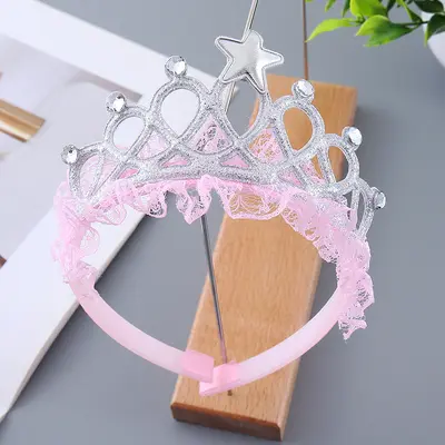 Mädchen Kronen-Haarband mit Spitzenohren, Prinzessin - 8