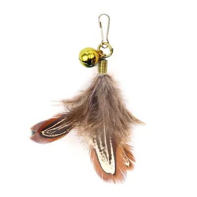 Handmade Beaded Cat Teaser Wand with Pheasant Feathers - 10