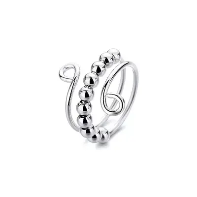 Brass Bead Spinner Ring, Stress Relief, Open Design - 8