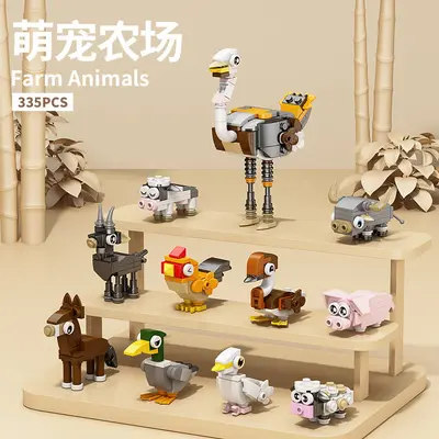 Tall Building Blocks, Insect and Dinosaur Theme, Educational Set for Kids - 11
