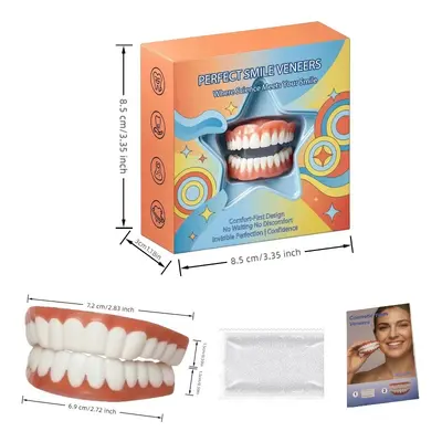 Realistic Full Coverage False Tooth Cover Set Q-3A with 20g Dental Gum - 3