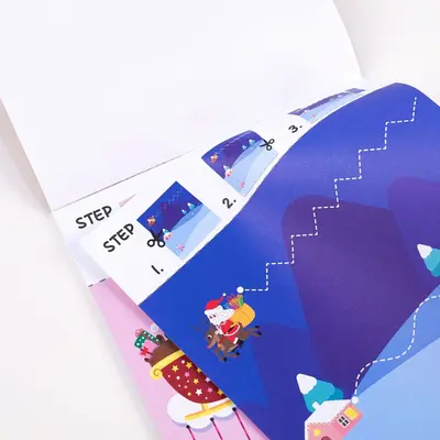 Christmas Paper Cutting Set for Ages 4-6, Fine Motor Skills Cut-and-Paste Book - 4