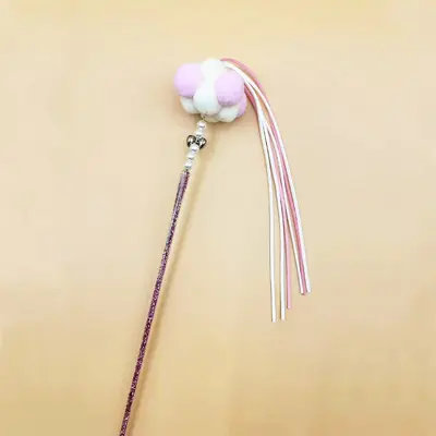 Fairy Cat Teaser Wand with Bell and Feather, Long Handle, Chew-Resistant - 7