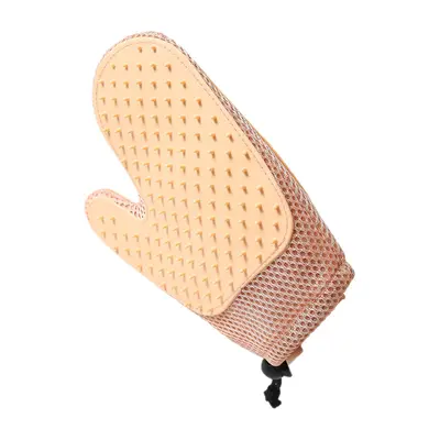 Pet grooming glove with massage and deshedding