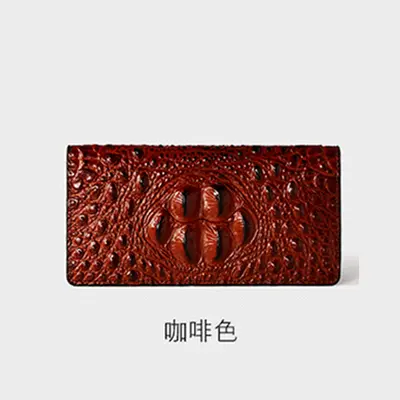 Crocodile Pattern Men's Long Zip Wallet, Large Capacity, Multi-Card Slots - 7