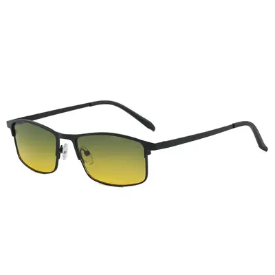 Herren-Polarisationssonnenbrille mit Nachtsicht, Tag und Nacht, quadratisch - 3