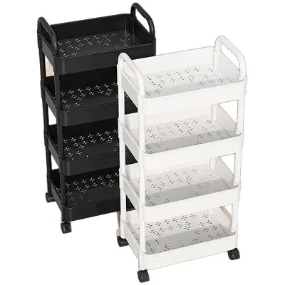 Leiter-Lagerregal Küche Schlafzimmer Bodenstütze mehrschichtige Snack-Regal Heim abnehmbar Baby-Produkt-Lagerregal