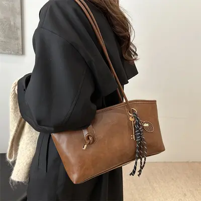 Retro Large Capacity Women's Shoulder Tote Bag - 3