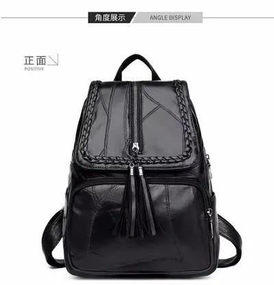 Grenzüberschreitend neu 2026 Freizeit-Rucksack für Damen PU mit Fransen vielseitig kombinierbar Damenbeutel Studentenrucksack Reiserucksack Schulrucksack - 7