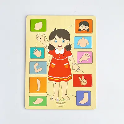 Kinder-Puzzle zur Körperanatomie mit Organen und Berufen