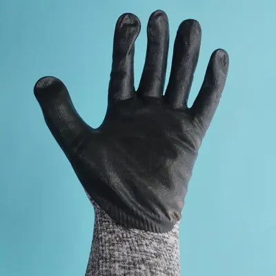 ANSELL HyFlex 11-801 Protective Gloves, Black Foam Nitrile Palm Coating