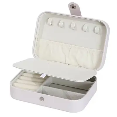Portable travel jewelry storage box, compact and easy to carry, earrings, studs, necklaces, jewelry rings, storage box - 7