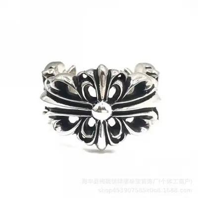 S925 Silver Cross Ring, Classic, Unisex, Vintage Style - 10