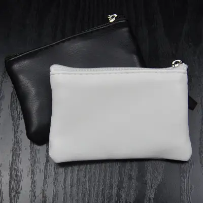 Korean Style Lambskin Leather Coin Purse with Bus Card Holder and Mini Key Chain