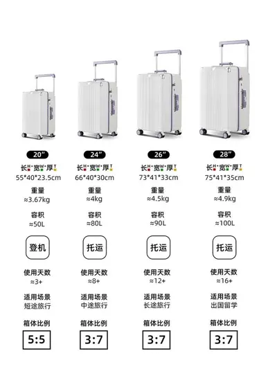 Lplus 24-Inch Aluminum Frame Combination Lock Trolley Suitcase - 5