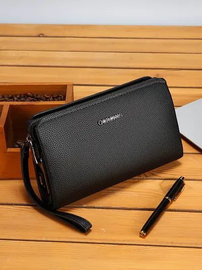 Herren-Handtasche mit Fingerabdruckschloss, großes Fassungsvermögen, diebstahlsicher - 5