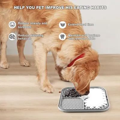 Silicone Lick Mat for Pets, Suction Cup Slow Feeder Pad, Non-Slip
