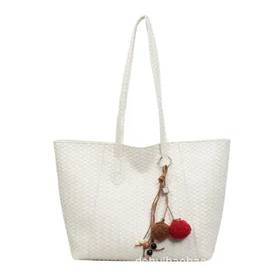 2026 Women's Retro Woven Pattern Large Tote Bag - 8