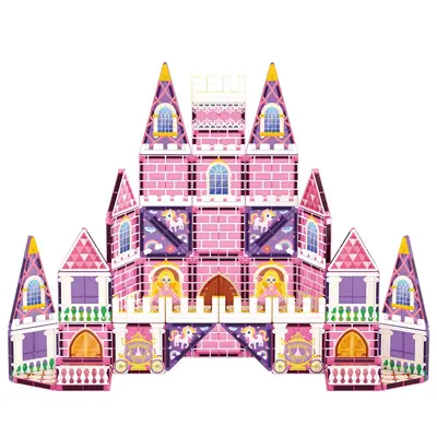 Pink Castle Magnetic Building Blocks Toy for Girls - 6