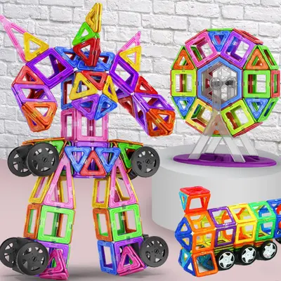 Kids Magnetic Tiles Building Blocks Magnetic Metal Sheets Educational Assembly Toy - 4