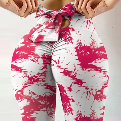 Damen Yoga-Leggings mit Schmetterlingsmuster, Po-Lifting, Plus Size - 7