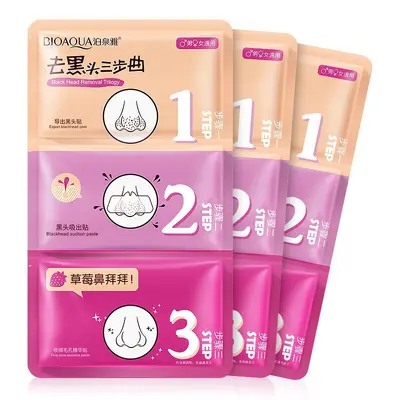 Pig Nose Blackhead Removal Nose Strips, 3-Step Set, Pore Shrinking - 4