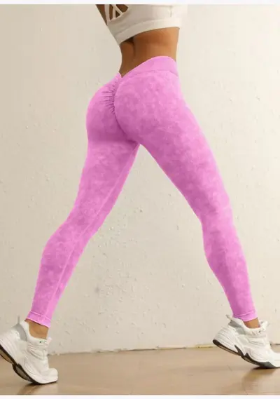 Yüksek Belli Yoga Pantolonu, V Bel Fitilli, Karın Sıkılaştırıcı - 10
