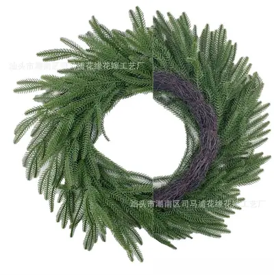 Yapay rattan Norfolk çamı duvar dekoru, Noel süsü