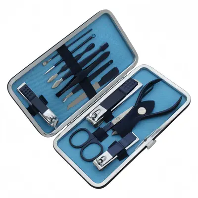 Blauer 18-teiliger Nagelhautmesser, Nagelschere, Beauty-Maniküre, Nagelschere, Pediküre-Messer, Maniküre-Schere Werkzeug LOGO