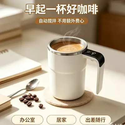 Export 304 Stainless Steel Inner Tank Electric Blender Cup New Fully Automatic Mixing Cup USB Charging Smart Digital Display