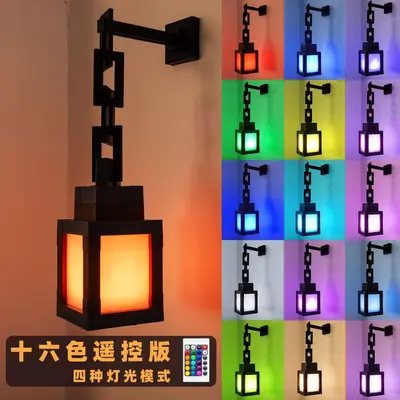Minecraft Soul Lantern Pixel Wall Lamp with Remote Control LED - 7