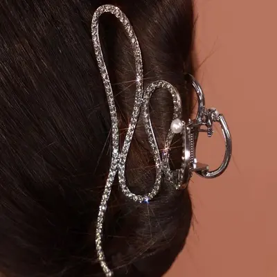 Hochwertige geometrische minimalistische Haarspange, große Haarspange für voluminöses Haar, Haarspange für den Hinterkopf im Internet-Star-Stil, Haarspange mit Haifischklemme - 2