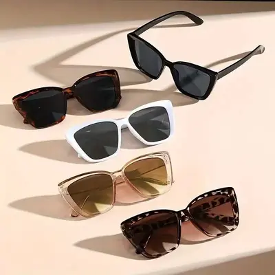 Cat-Eye Sunglasses Square Frame Concave Design Face-Flattering Style - 2