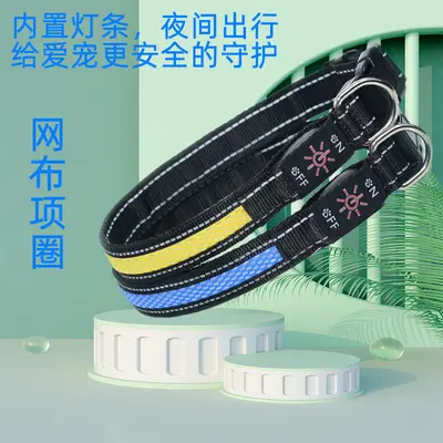 USB Rechargeable LED Light-Up Nylon Dog Collar for Medium and Large Dogs - 3