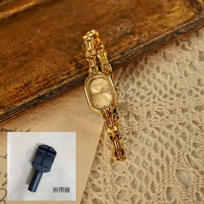 LSVTR Vintage-Damenuhr in Gold mit Mini-Armband - 7
