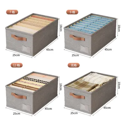 Cotton and linen storage box with drawers, compartments for underwear and clothing - 7