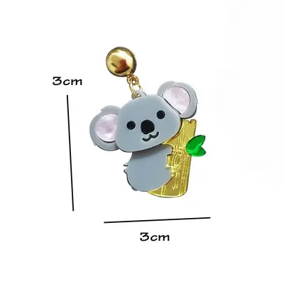 Acryl-Koala-Ohrringe, Tierfigur, modischer Damenschmuck - 5