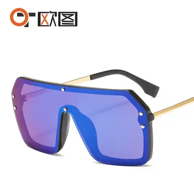 Letter Sunglasses with One-Piece Lenses, Unisex, Personalized Style - 8