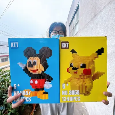 小颗粒拼装串联积木大盒儿童玩具DIY通用卡通拼搭立体拼插组装