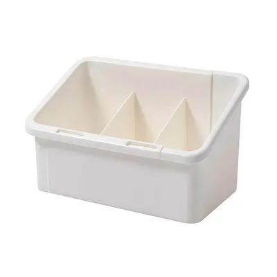 Cosmetics storage box, mirror lid, adjustable compartments - 7