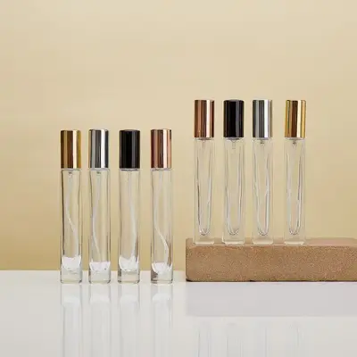 10 ml şeffaf cam parfüm şişesi, pompalı sprey, dökme ve numune için