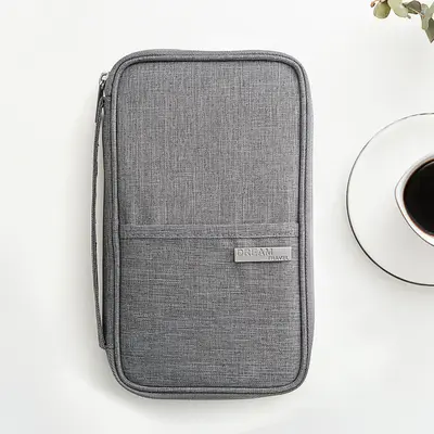 Große Kapazität Reisepass-Tasche europäisch-amerikanischer Stil multifunktionale Oxford-Stoff-Textur kationisches Reise wasserdichte Dokument-Kartentasche Großhandel