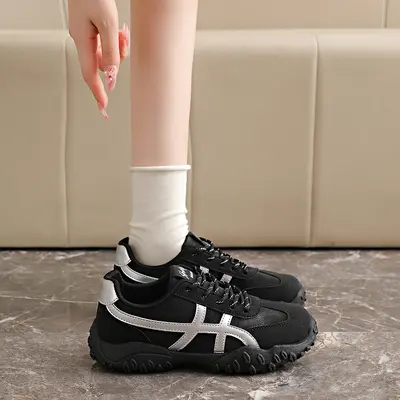 Женские кроссовки в корейском стиле dad shoes 2026 осенние новинки на толстой подошве с увеличением роста для студентов спортивные для бега уличные casual C9017 (ins)