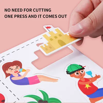 Dört Mevsim Sessiz Kitap, Bebek Eğitici Oyuncak, DIY Çıkartmalı - 4