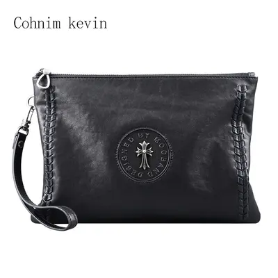 Cohnim Kevin Herrenhandtasche aus echtem Leder, gewebt - 7
