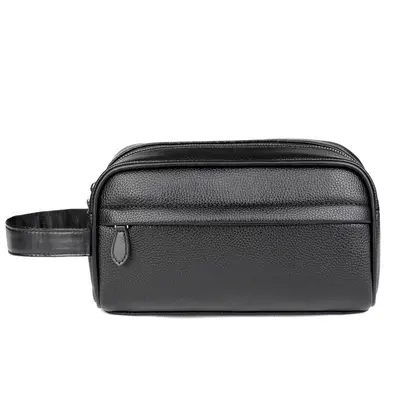 Herren-Ledertasche Clutch, kariert, mit Reißverschluss, Modell 2025 - 3