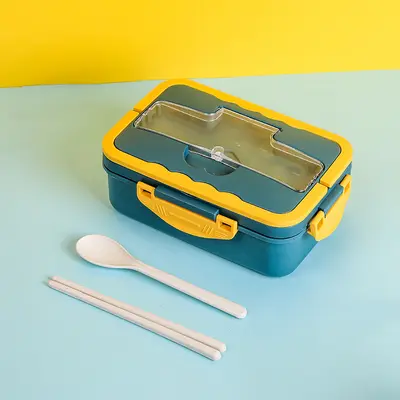 Wheat Straw Insulated Lunch Box, Microwave Safe, with Compartments - 11