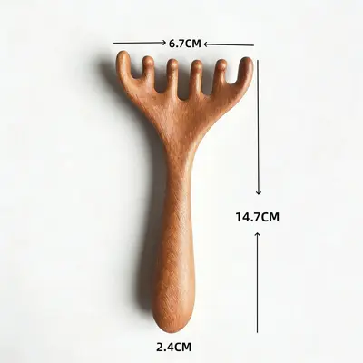Five-Claw Head Massage Meridian Comb in Sandalwood - 7